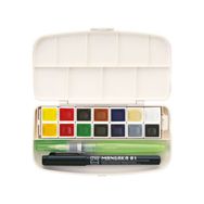 Zig Gansai Tambi Portable Tablet Sulu Boya Seti 14 Renk Su Hazneli Fırça + Mangaka Kalem