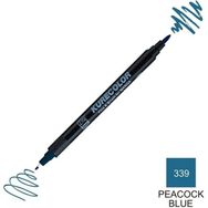 Zig Kurecolor Mangaka Fine & Brush CNKC-2200 339 Peacock Blue Çift Taraflı Markör Kalem