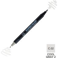 Zig Kurecolor Mangaka Fine & Brush CNKC-2200 C.02 Cool Gray 2 Çift Taraflı Markör Kalem
