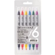 Zig TCS-6000T/6V 6'lı Clean Color F Çift Uçlu Marker Kalem