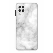 Zipax 2013 Samsung Galaxy A22 4G Beyaz Mermer Baskılı Uyumlu Silikon Kılıf