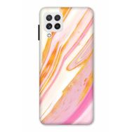 Zipax 2023 Samsung Galaxy A22 4G Pembe Mermer Baskılı Uyumlu Silikon Kılıf