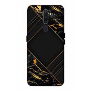 Zipax 2106 Oppo A9 2020 Siyah Mermer Baskılı Uyumlu Silikon Kılıf