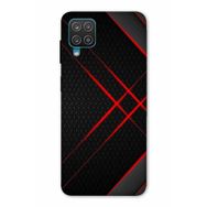 Zipax 2113 Samsung Galaxy A12 Kırmızı Çizgi Baskılı Uyumlu Silikon Kılıf