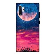 Zipax 8520 Samsung Galaxy Note 10 Plus Kızıl Gece Ay Baskılı Uyumlu Silikon Kılıf