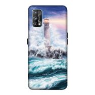 Zipax 8594 Oppo Realme 7 Pro Dalga Kule Baskılı Uyumlu Silikon Kılıf