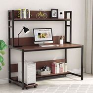 Zizuva 140x60x135 cm Ceviz Ev ve Ofis Kitaplıklı Çalışma Masası