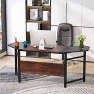 Zizuva 169x75x55 cm Ceviz Siyah Çalışma Masası