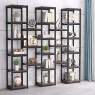 Zizuva 179.5x180x30 cm 24 Raflı Ceviz Aksesuar Düzenleyici ve Kitaplık
