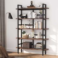 Zizuva Tasarım 105x160x30 cm Ceviz Raflı Ev ve Ofis Kitaplık