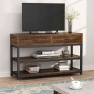 Zizuva Tasarım 120x75x40 cm Çekmeceli Ceviz TV Sehpası