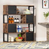 Zizuva Tasarım 130x100x28 cm Ceviz Dolaplı Kitaplık