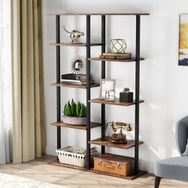 Zizuva Tasarım 155x80x30 cm Ceviz Raflı Düzenleyici ve Kitaplık