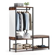 Zizuva Tasarım 180x160x40 cm Ceviz Aynalı Açık Askılık