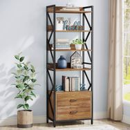 Zizuva Tasarım 64x35x180 cm Ceviz Kitaplık ve Düzenleyici
