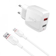 Zore 2 İn 1 2.4 A LG Q6 Vest Micro Hızlı Şarj Seti