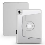 Zore Apple iPad 10.2 2021 9. Nesil Uyumlu Termik Kalem Bölmeli Dönebilen Standlı Gri Kılıf
