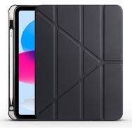 Zore Apple iPad 10.9 2022 10. Nesil Uyumlu Siyah Tri Folding Kalem Bölmeli Standlı Kılıf