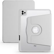 Zore Apple iPad Air 10.9 2022 5. Nesil Termik Kalem Bölmeli Dönebilen Standlı - Gri Kılıf