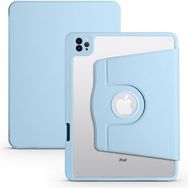 Zore Apple iPad Air 10.9 2022 5. Nesil Uyumlu Mavi Termik Kalem Bölmeli Dönebilen Standlı Kılıf