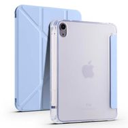 Zore Apple iPad Mini 2021 6. Nesil Uyumlu Mavi Tri Folding Kalem Bölmeli Standlı Kılıf
