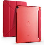 Zore Apple iPad Pro 10.5 7. Nesil Standlı Kalem Bölmeli Tri Folding Kırmızı Kılıf