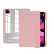Zore Apple iPad Pro 12.9 2020 4.Nesil Nort Arkası Şeffaf Standlı Pembe Tablet Kılıf