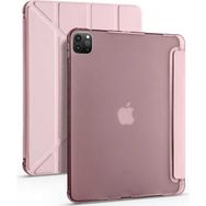 Zore Apple iPad Pro 12.9 2020 Tri Folding Smart Kalem Standlı Rose Gold Kılıf
