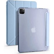 Zore Apple iPad Pro 12.9 2021 5. Nesil Tri Folding Kalem Bölmeli Standlı - Mavi Kılıf