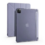 Zore Apple iPad Pro 12.9 2022 M2 Tri Folding Kalem Bölmeli Standlı - Mor Kılıf
