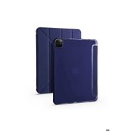 Zore Apple iPad Pro 12.9 2022 M2 Uyumlu Lacivert Tri Folding Kalem Bölmeli Standlı Kılıf