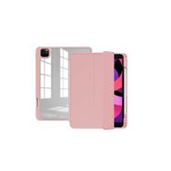 Zore Apple iPad Pro 12.9 2022 M2 Uyumlu Pembe Nort Arkası Şeffaf Standlı Kılıf