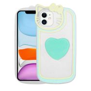 Zore Apple iPhone 11 Kedi Figürlü Transparan Pop Soketli Ritmik Kapak Kılıf