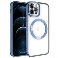 Zore Apple iPhone 11 Pro Max Uyumlu Magsafe Wireless Şarj Özellikli Setro Silikon Mavi Cep Telefonu Kılıfı