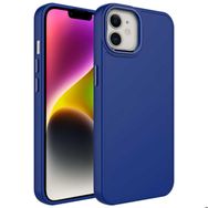 Zore Apple iPhone 11 Uyumlu Metal Çerçeve ve Buton Tasarımlı Silikon Luna Lacivert Kapak Kılıf