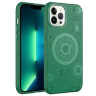 Zore Apple iPhone 12 Pro Max Uyumlu Koyu Yeşil Wireless Şarj Özellikli Desenli Hot Kapak Kılıf