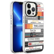Zore Apple iPhone 13 Pro Max Desenli Silver Sert Kapak Kılıf