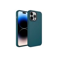 Zore Apple iPhone 13 Pro Max Uyumlu Koyu Yeşil Metal Çerçeve ve Buton Tasarımlı Silikon Luna Kapak Kılıf