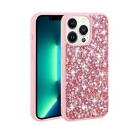 Zore Apple iPhone 13 Pro Max Uyumlu Pembe Parlak Taşlı Tasarım Linea Kapak Kılıf