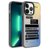 Zore Apple iPhone 13 Pro Uyumlu Klavye Desenli Dragon Sert Kapak Kılıf