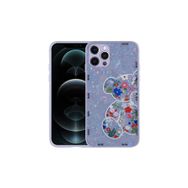 Zore Apple iPhone 13 Pro Uyumlu Lilac Bear Desenli Sert Silikon Mumila Kapak Kılıf