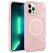 Zore Apple iPhone 13 Pro Uyumlu Wireless Şarj Özellikli Desenli Hot Kapak Rose Gold Kılıf