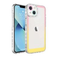 Zore Apple iPhone 13 Simli Renk Geçiş Tasarımlı Lens Korumalı Park Kapak Kılıf