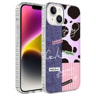 Zore Apple iPhone 13 Uyumlu Airbag Kenarlı Renkli Desenli Silikon Elegans Kapak NO8 Kılıf