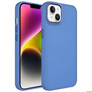 Zore Apple iPhone 14 Plus Uyumlu Metal Çerçeve ve Buton Tasarımlı Silikon Luna Kapak Lavendery Gray Kılıf