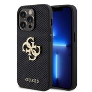 Zore Apple iPhone 14 Pro Max Guess Orijinal Lisanslı Delikli Yazı ve 4G Glitter Büyük Metal Logolu Kapak Kılıf