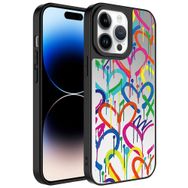 Zore Apple iPhone 14 Pro Max Uyumlu Kalp Aynalı Desenli Kamera Korumalı Parlak Mirror Kapak Kılıf