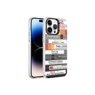 Zore Apple iPhone 14 Pro Max Uyumlu Mottolar Desenli Silver Sert Kapak Kılıf