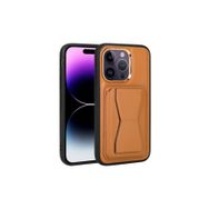 Zore Apple iPhone 14 Pro Uyumlu Kartlıklı Standlı ​Pu Deri Memo Kapak Kahve Açık Cep Telefonu Kılıfı