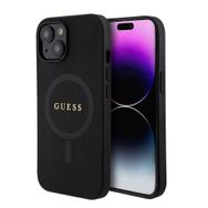 Zore Apple iPhone 15 Guess Orijinal Lisanslı Magsafe Şarj Özellikli Yazı Logolu Saffiano Kapak Kılıf